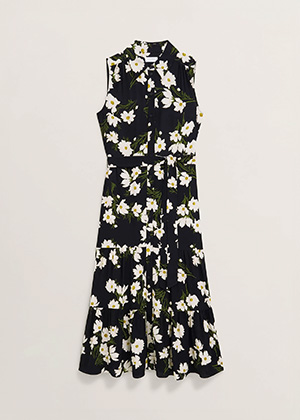 Navy Floral Thea Midi Dress