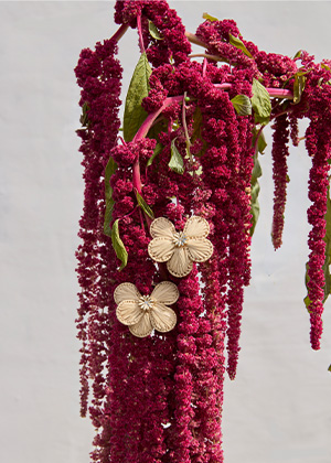 Allie Raffia Flower Earrings