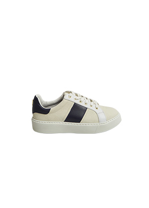 Sutton Canvas Leather Trainers