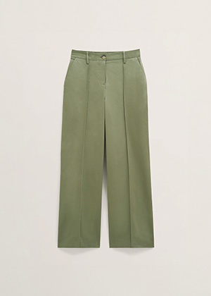 Dark Sage Green Kayley Cotton Trousers