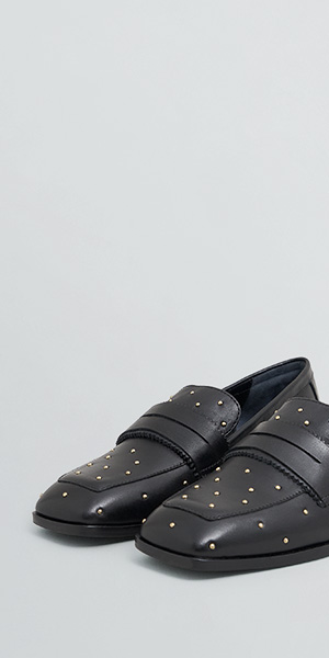 Natalie Leather Studded Loafers