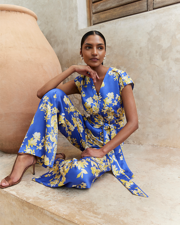 Macey Floral V Neck Jumpsuit