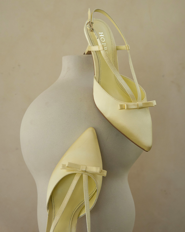 Macie Bow Satin Slingbacks