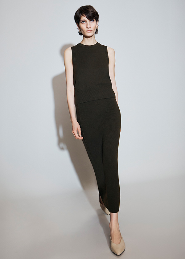 Olive Wentworth Wool Blend Knitted Tank Top