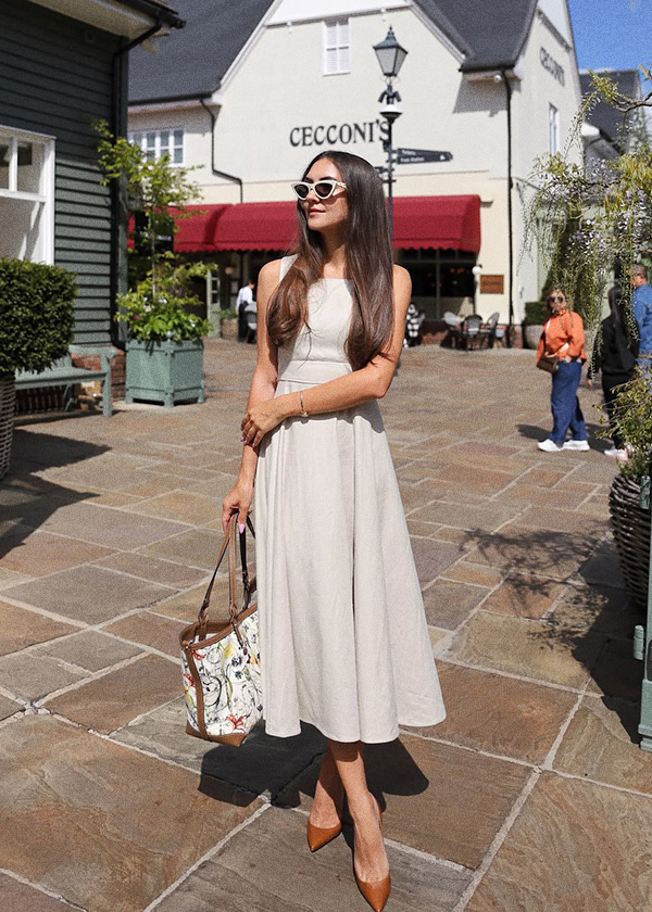 Trinity Linen Blend Midi Dress
