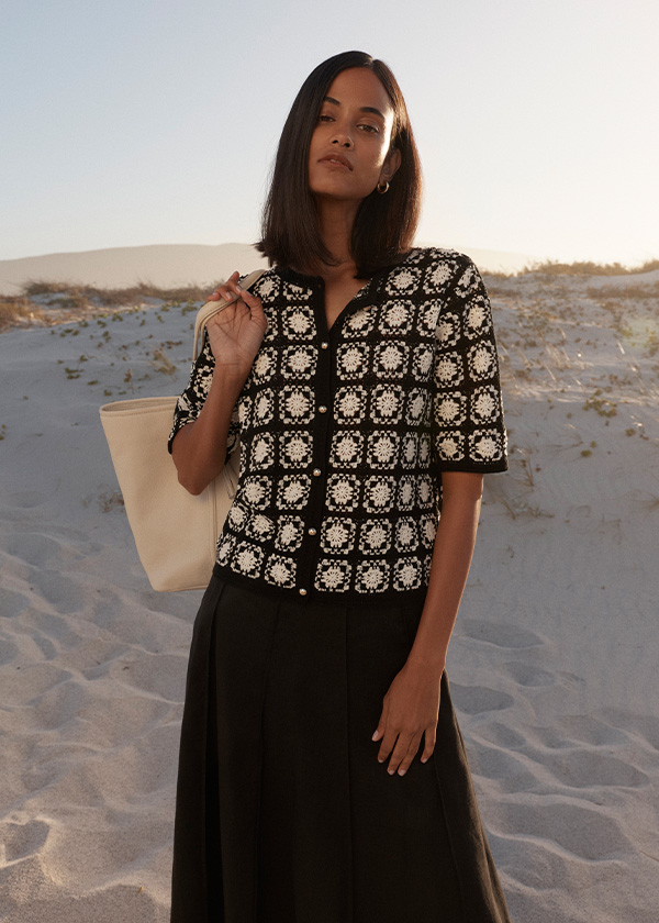 Sophia Crochet Short Sleeve Cardigan