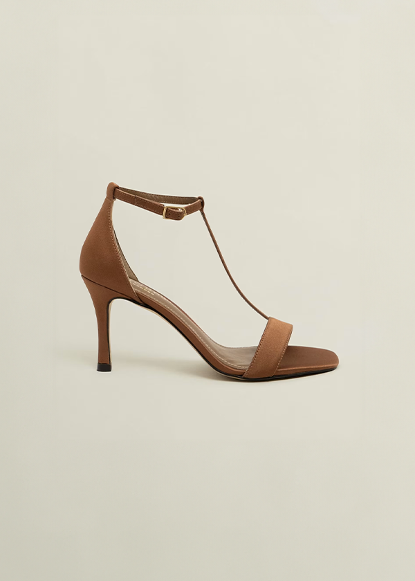Nadia T-Bar Satin Sandals