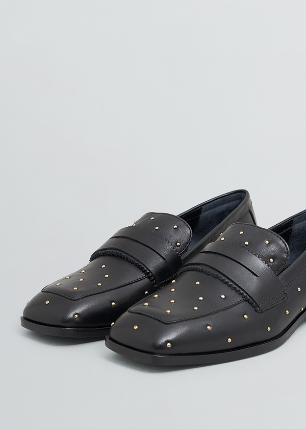 Natalie Leather Studded Loafers