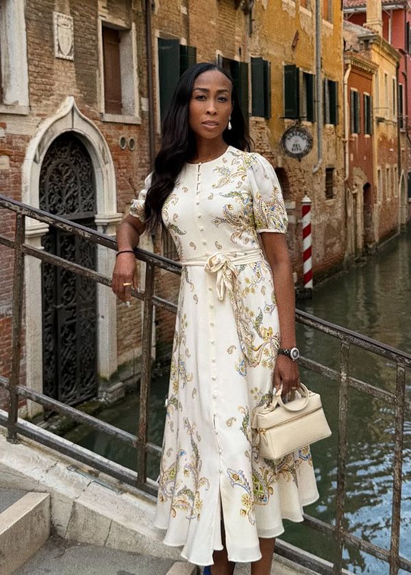 Alma Paisley Silk Dress