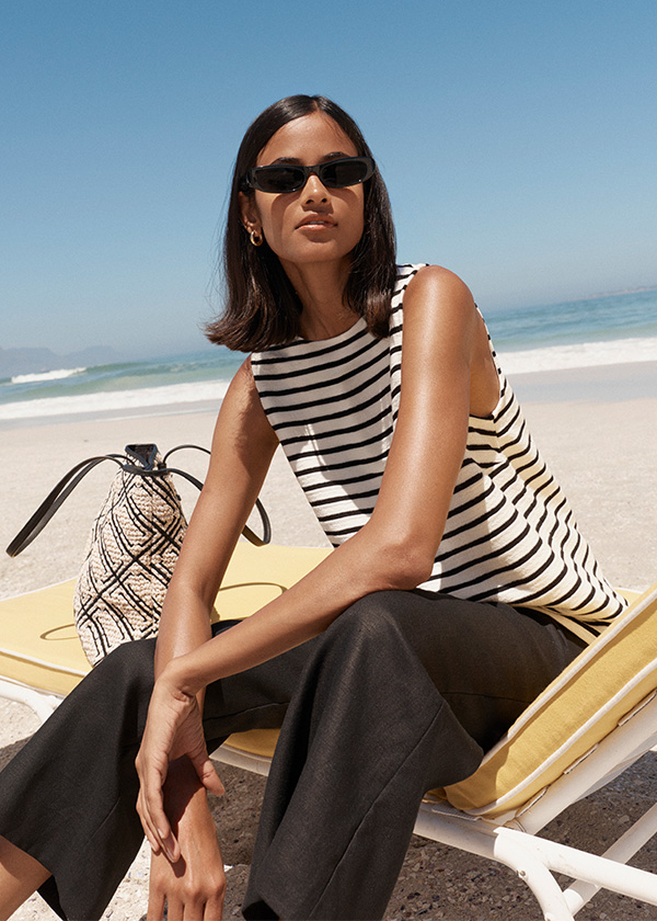 Roxie Cotton Blend Stripe Top