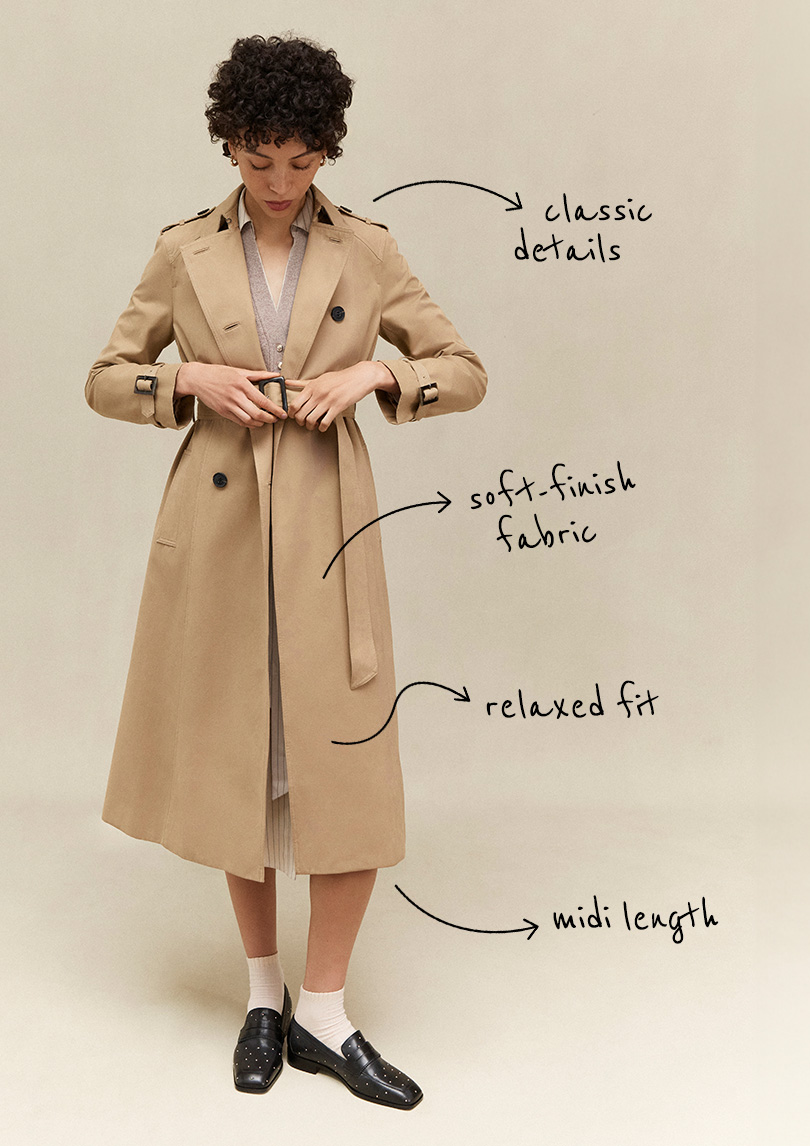 Aria Shower Resistant Trench Coat