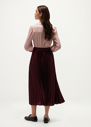 Amoura Pleated Satin Skirt