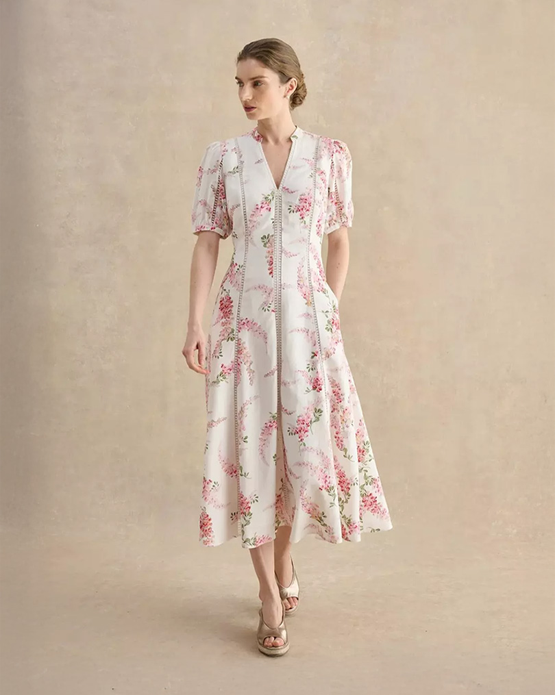 Matilda Trimmed Linen Dress