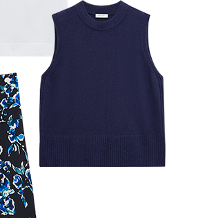 Navy Ruby Crew Neck Layering Knitted Vest
