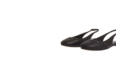 Georgia Woven Leather Flat Slingbacks