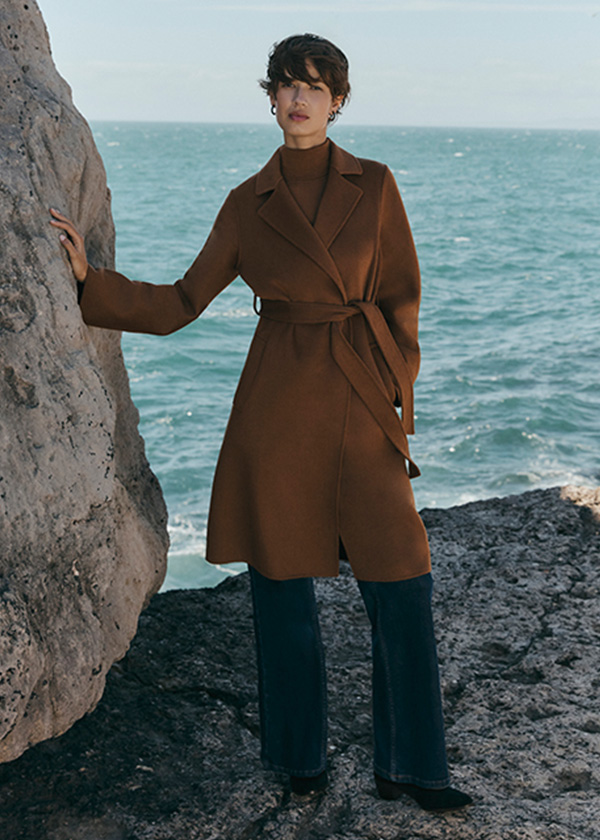 Lytham Wrap Coat with wool