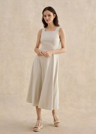 Trinity Linen Blend Midi Dress