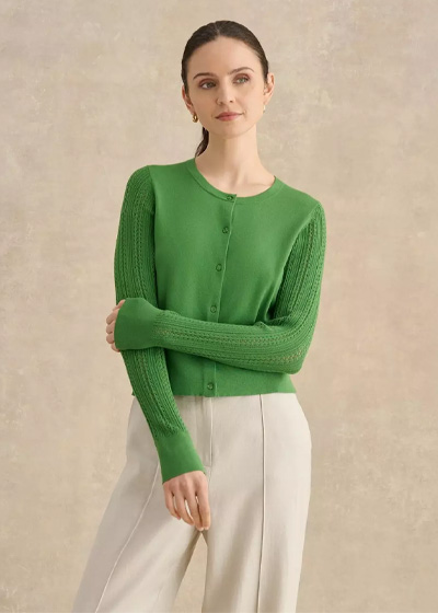 Dianna Pointelle Sleeve Cardigan