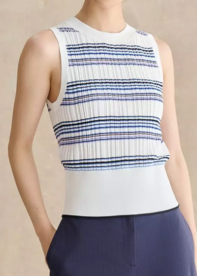 Lowther Stripe Pointelle Knitted Tank