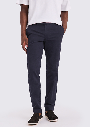 Slim Fit Navy Cotton-Stretch Chinos