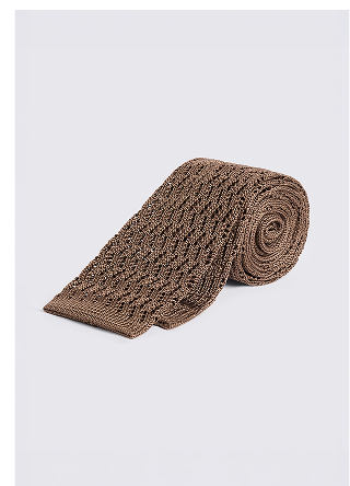 Taupe Silk Knitted Tie