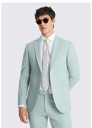 Slim Fit Aqua Marl Suit