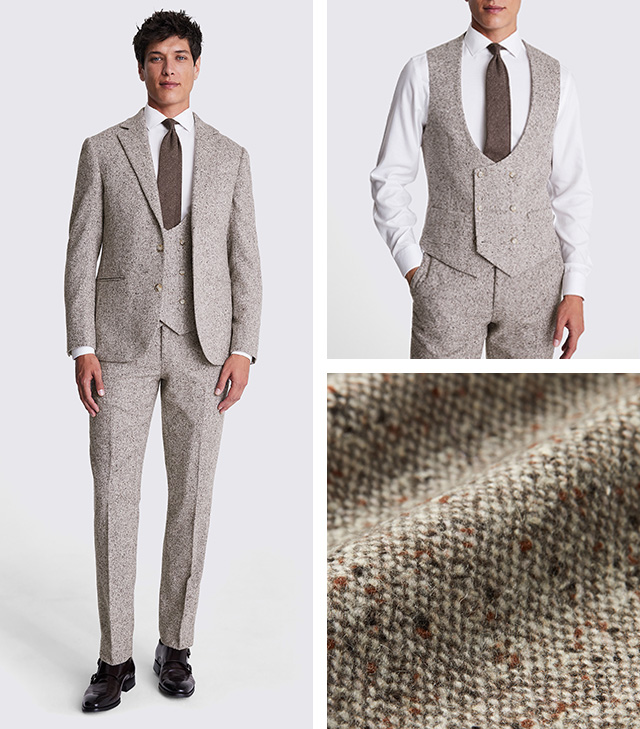 Taupe Donegal suit