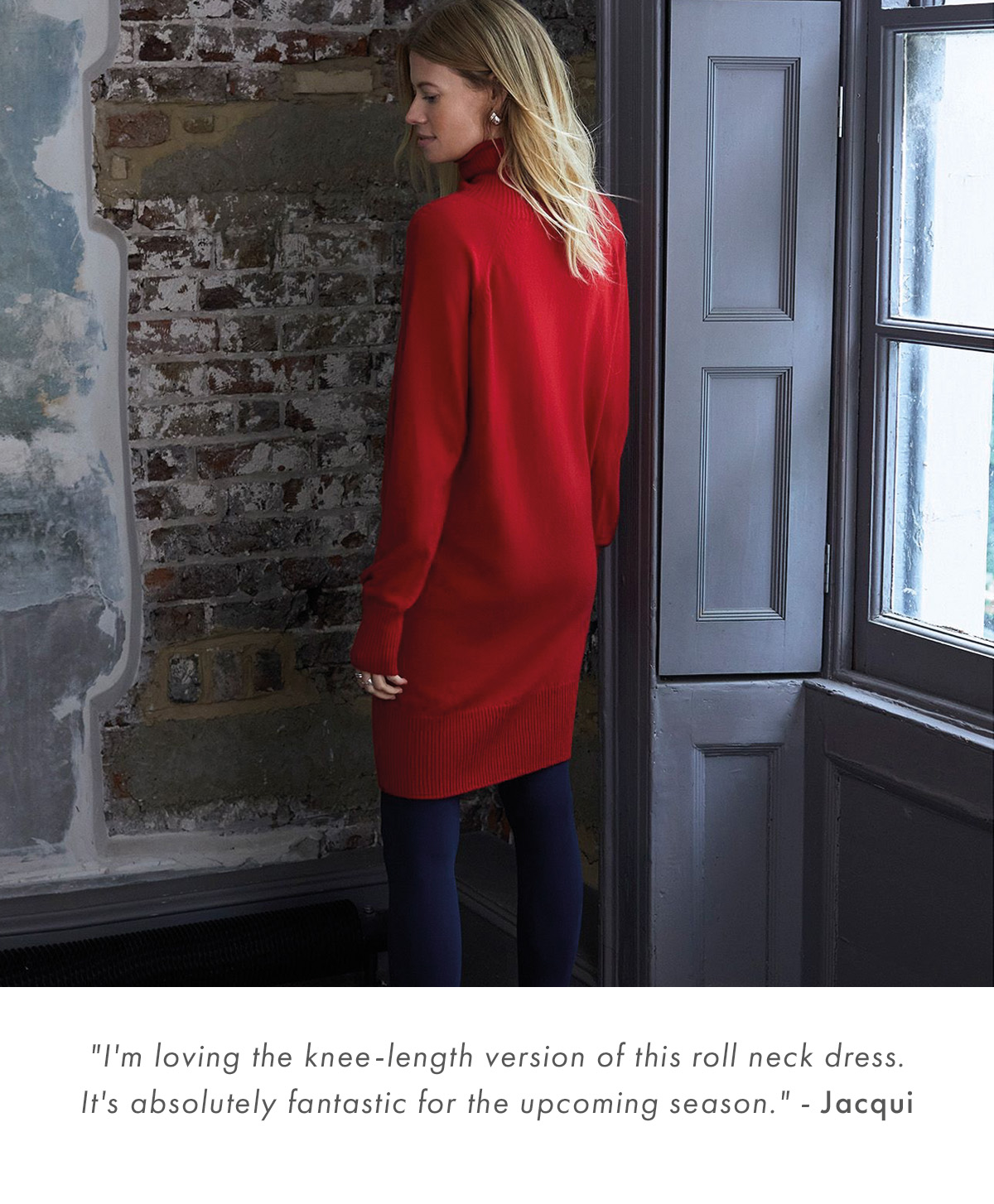 Supersoft Roll Neck Knee Length Dress