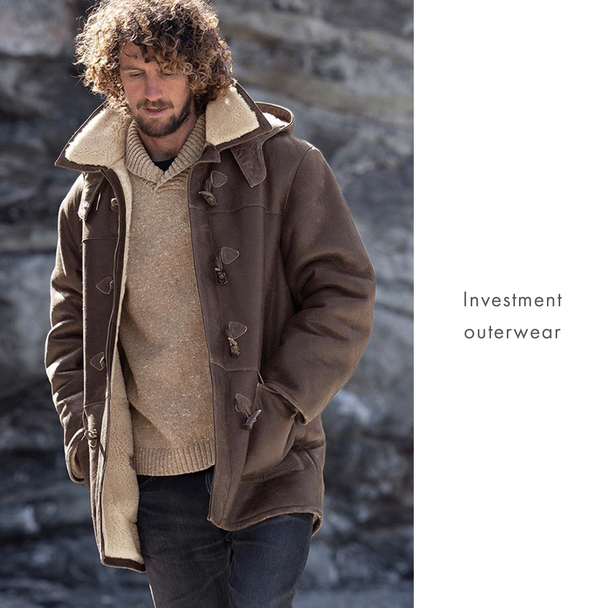 Men's Sheepskin Celtic Duffle Coat