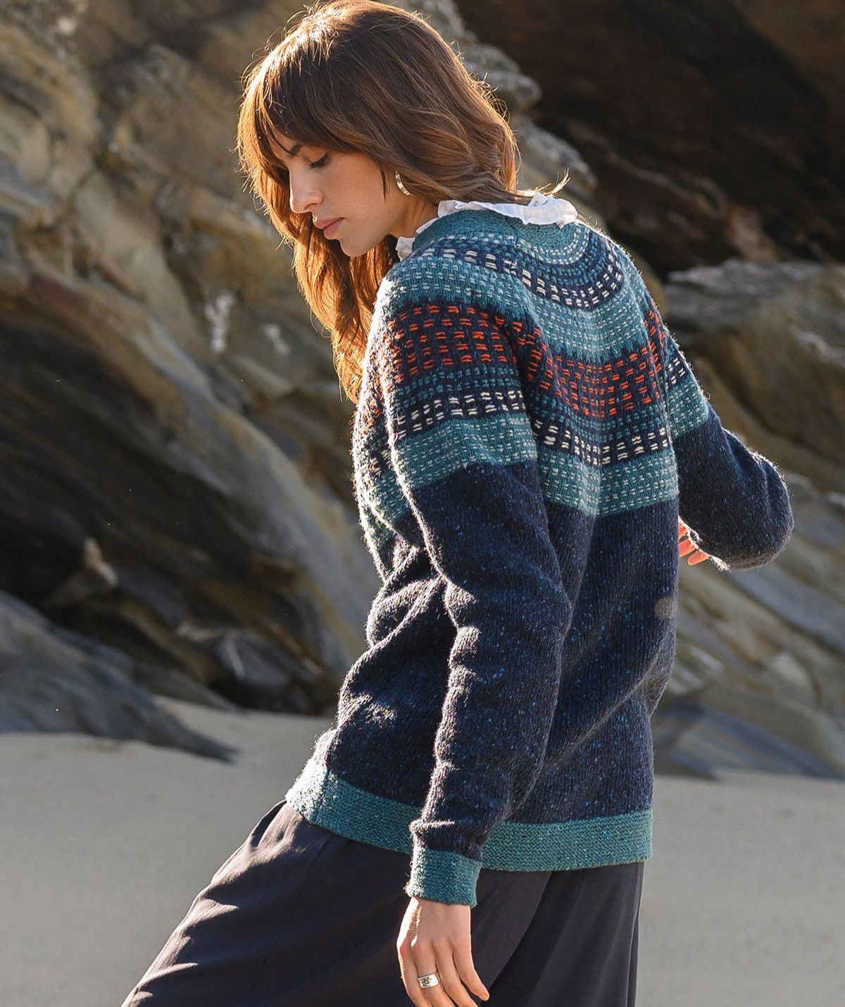Float Stitch Yoke Donegal Jumper
