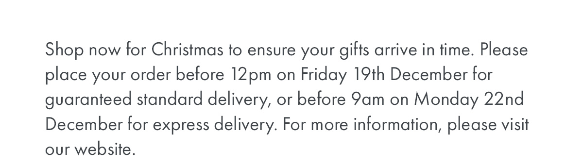 Last postal dates for Christmas