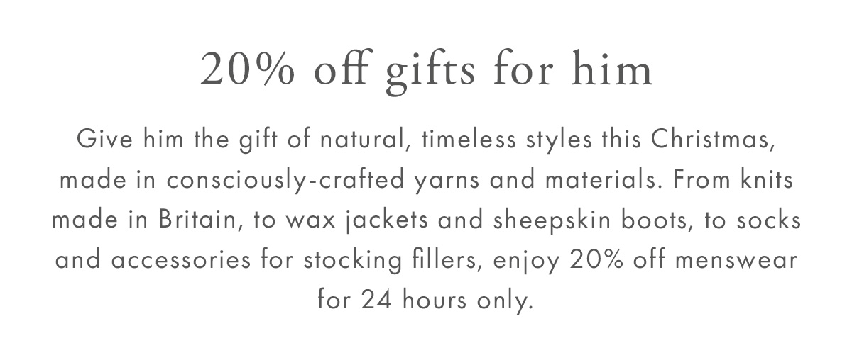 20% off gifts for him