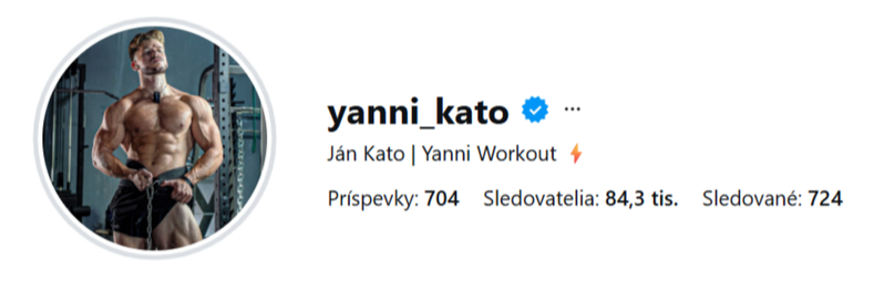 Instagramový profil @yanni_kato