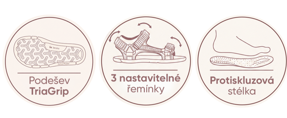 3 nastavitelné pásky, Protiskluzová stélka, Spolehlivá podešev TriaGrip