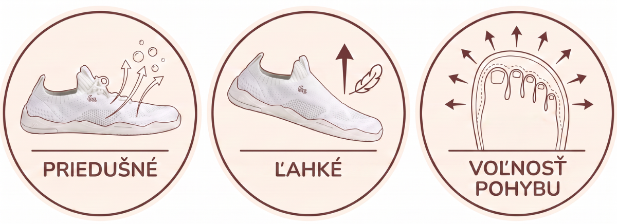 Priedušné, Ľahké, Voľnosť pohybu