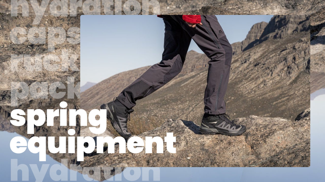 Person on a hike, wearing walking trousers and walking shoes