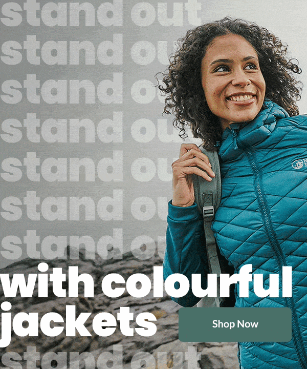 A collection of images showing people wearing colourful jackets
