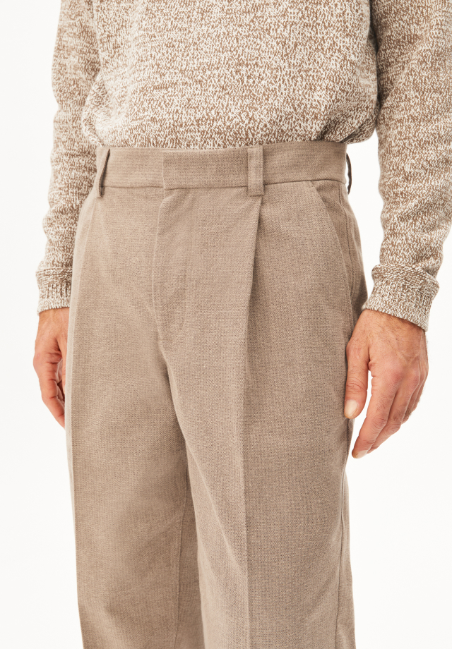 TAAMIR TEXTURED PLEATED TROUSERS