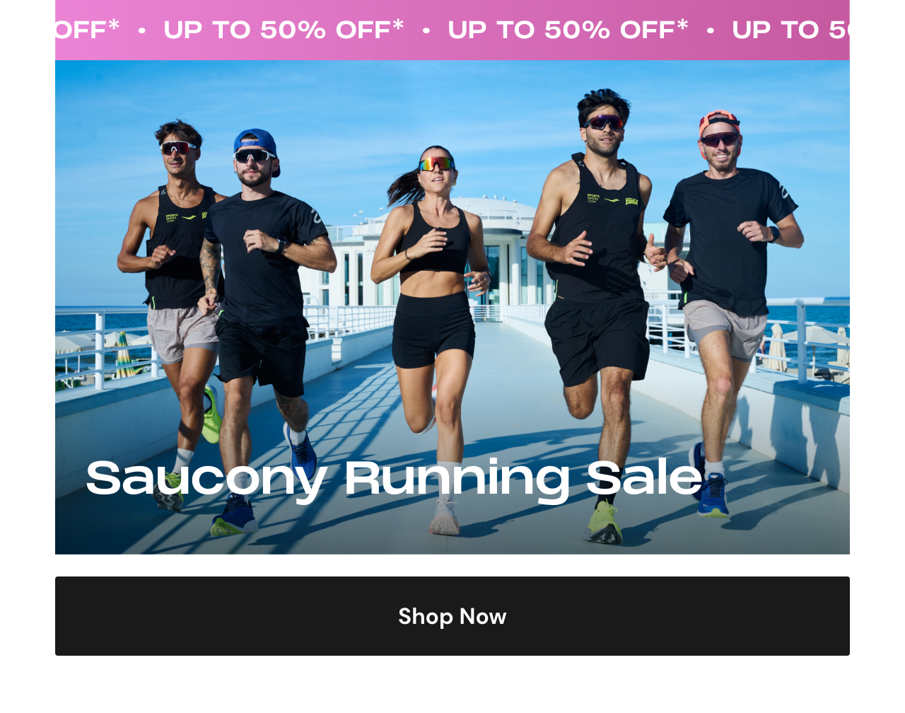 up to 50% off Saucony running sale