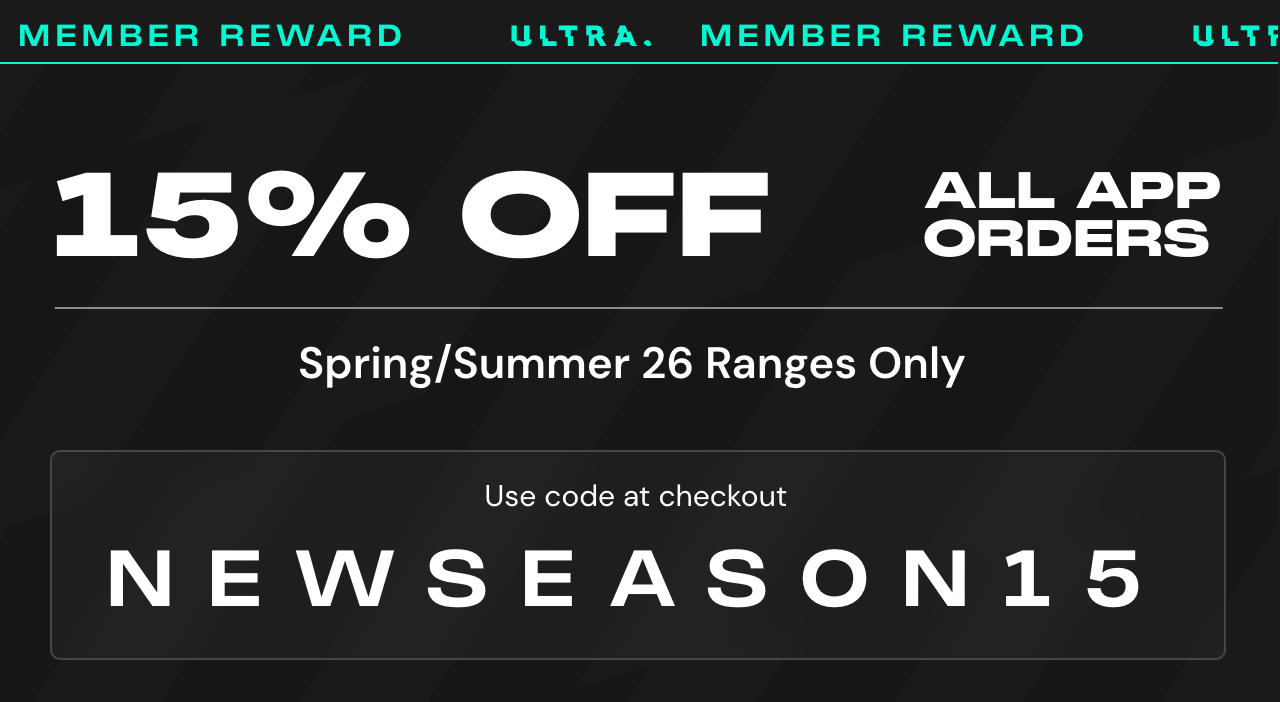 15% off all app orders, spring/summer 26 ranges only, use code at checkout - NEWSEASON15