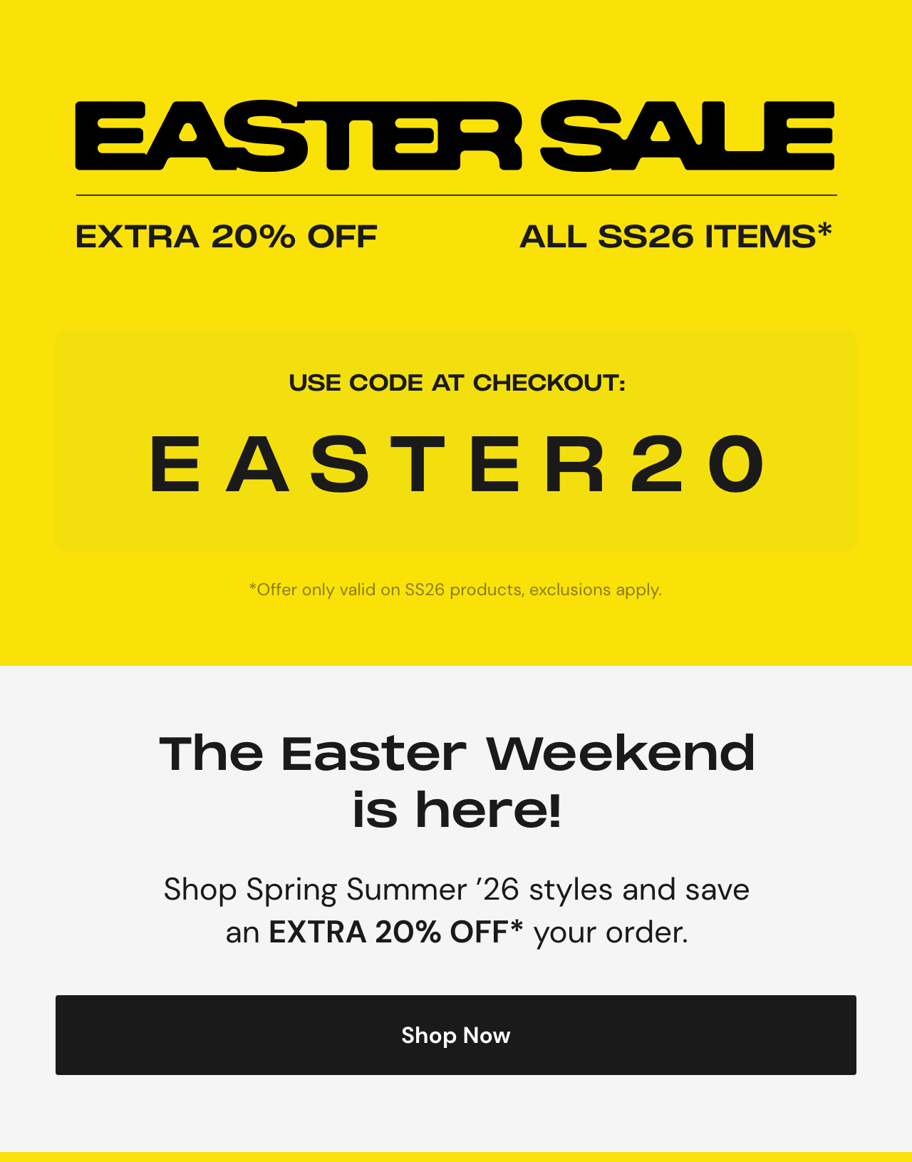 Easter Sale - 20% Off