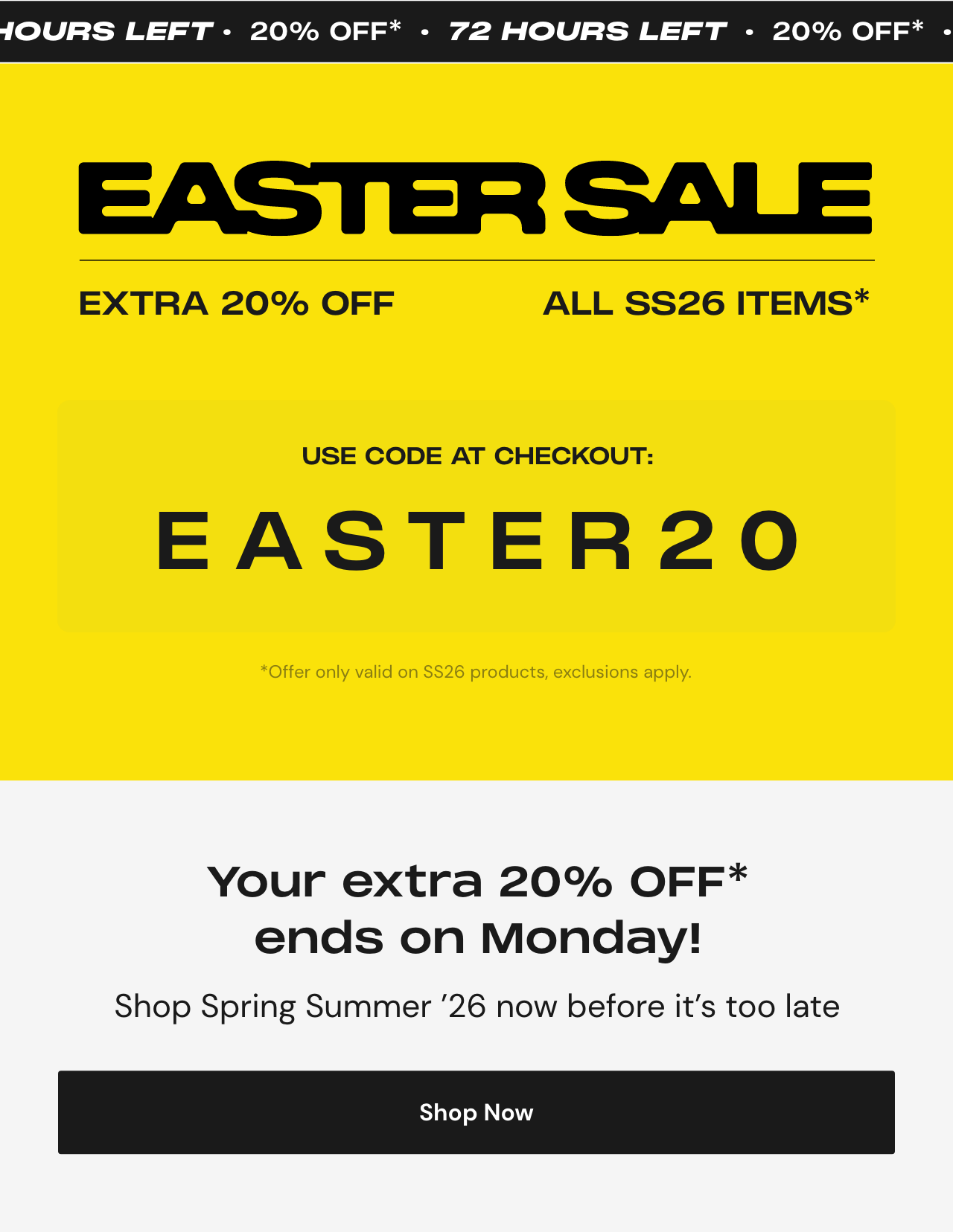 Easter Sale - 20% Off