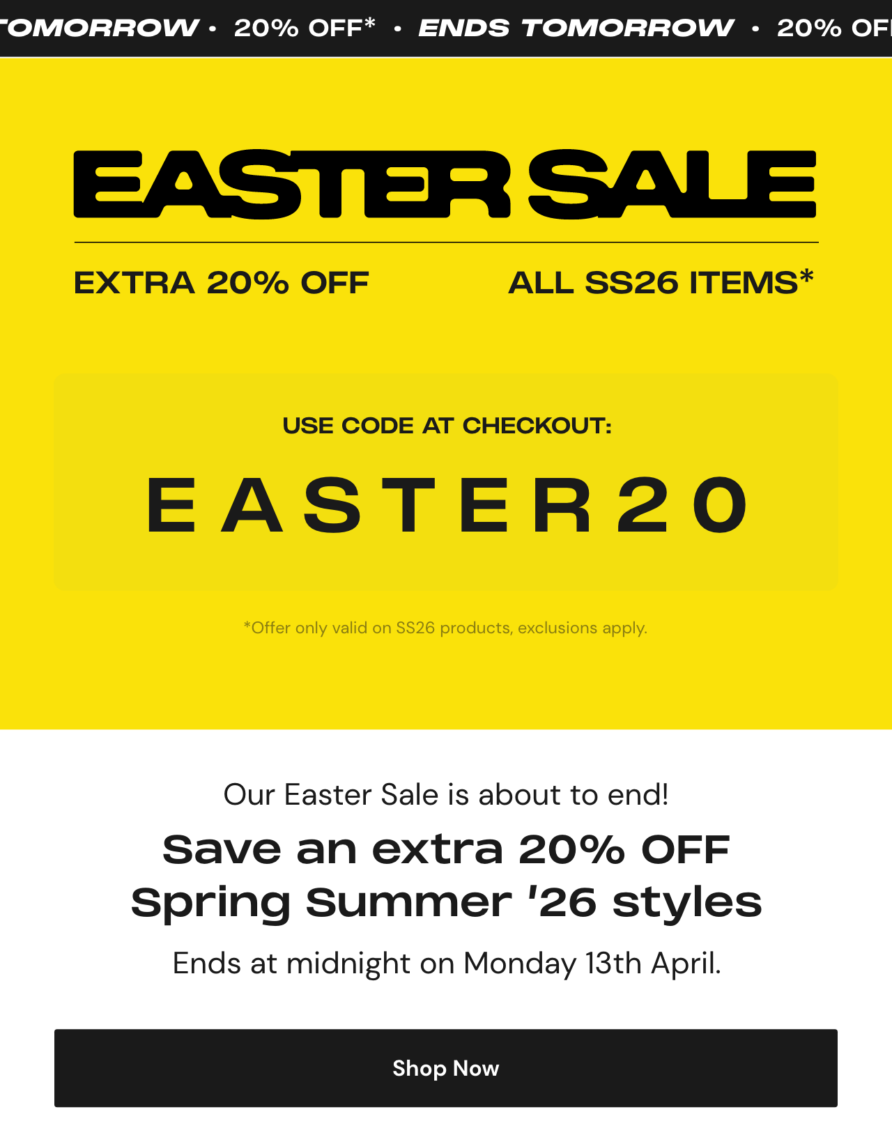 Easter Sale - 20% Off