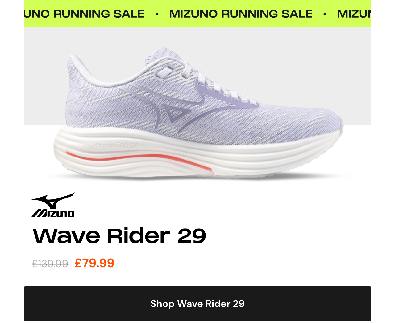 Shop Mizuno Wave Rider 29 Running Shoe