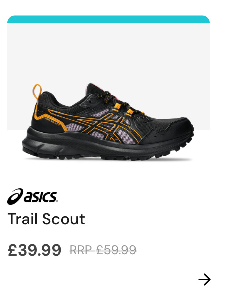 Logo: ASICS Copy: Trail Scout Price: £59.99 £39.99
