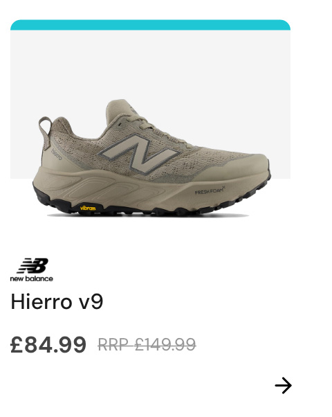 Logo: New Balance Copy: Hierro v9 Price: £149.99 £84.99