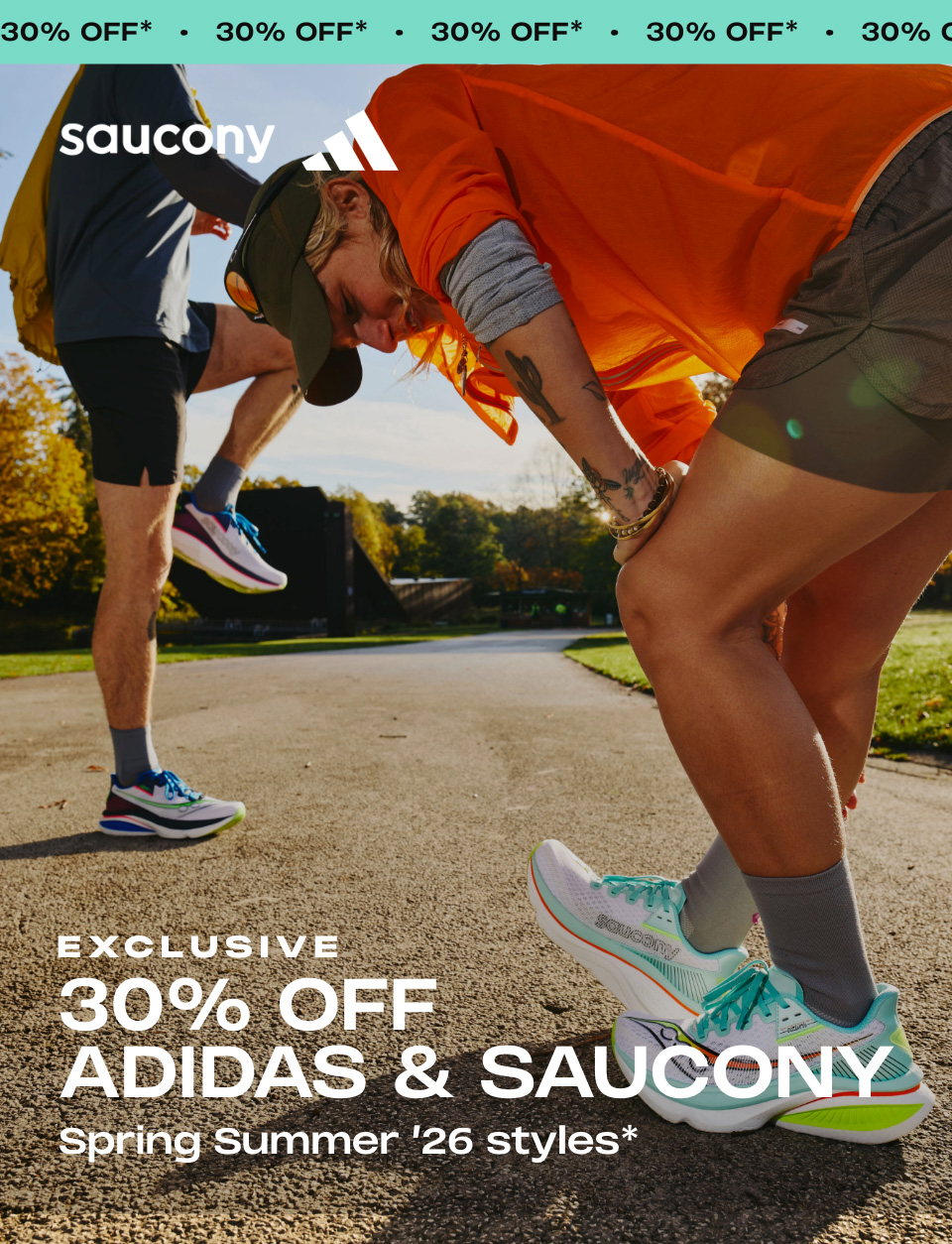 EXCLUSIVE 30% OFF ADIDAS & SAUCONY Spring Summer '26 styles*