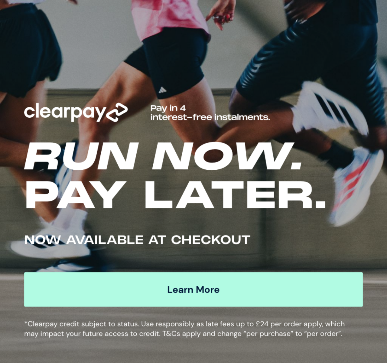 Run Now. Pay Later. Clearpay now available at SportsShoes.