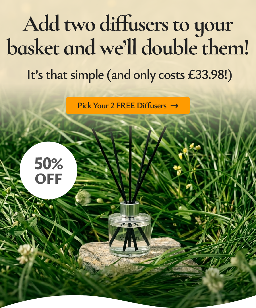 Add two diffusers to your basket and we’ll double them
