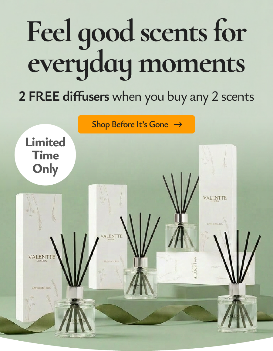 Get 2 free diffusers when you buy any 2 scents